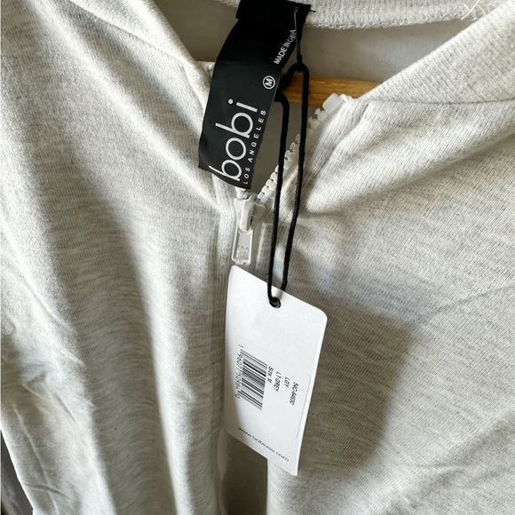 NEW Bobi Light Grey Zip Up Bomber Jacket - Picture 4 of 8